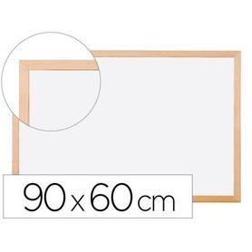 Pizarra blanca q-connect laminada marco de madera 90x60 cm