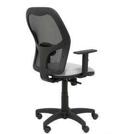 Silla Alocén malla negra asiento bali gris brazos regulables