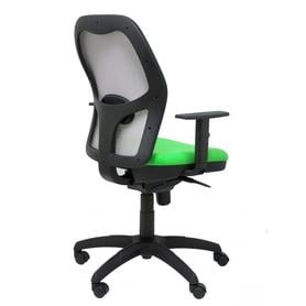 Silla Jorquera malla gris asiento bali verde pistacho