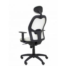 Silla Jorquera malla blanca asiento bali gris claro con cabecero fijo