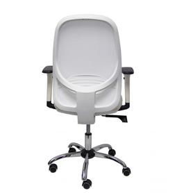 Silla Cilanco blanca malla blanca asto similpiel blanco brazo reg. base crom RP