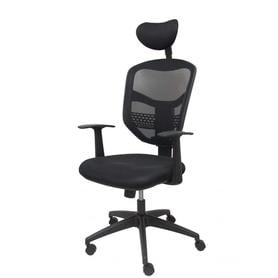 Silla Chinchilla respaldo malla negro con cabecero asiento 3D negro