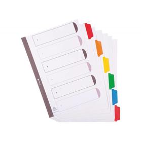 Separador exacompta cartulina juego de 6 separadores din a4 multitaladro color blanco