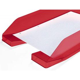 Bandeja sobremesa plastico q-connect rojo transparente 240x70x340 mm