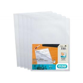 Carpeta dossier uñero elba standard folio plastico 140 mc cristal caja de 100 unidades