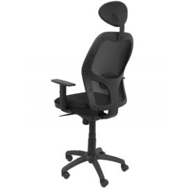 Silla Jorquera malla negra asiento bali negro con cabecero fijo