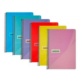 Cuaderno espiral papercop folio tapa extradura 80 hojas horizontal 8mm con margen 70 gr colores surtidos