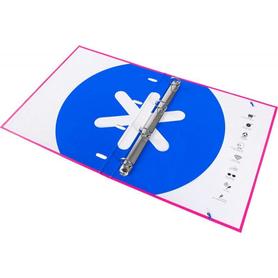 Carpeta con recambio liderpapel antartik a4 cuadro 5 mm forrada 4 anillas 25mm color rosa